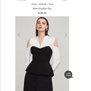 BCBGMAXAZRIA Womens Bette Peplum Top